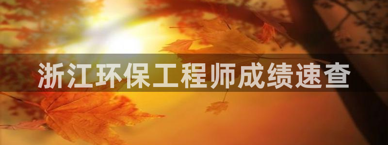 彩名堂网页：浙江环保工程师成绩速查