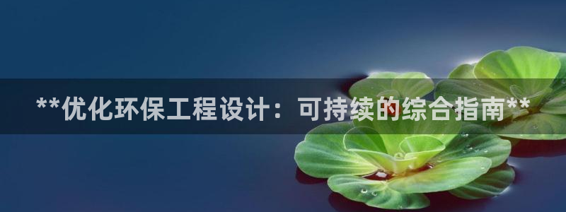 彩名堂官网在线计划怎么不更新了：**优化环保工程设计：可持续的综合指南**